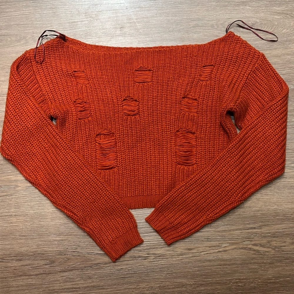 Women's Orange Knit Sweater